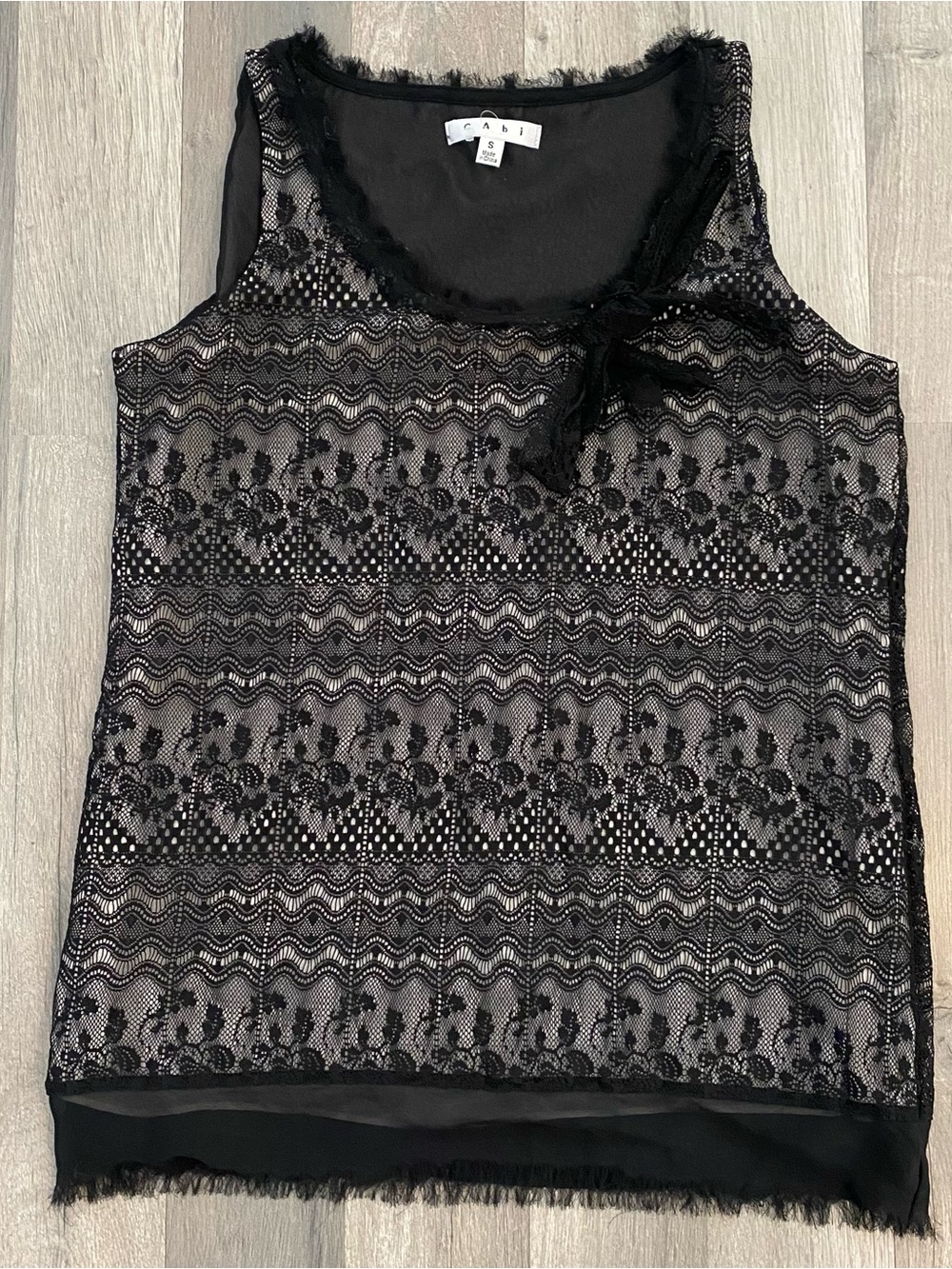 Black Lace Tank Top Cami Y2K Witchy Grunge Floral Bow Detail Preppy